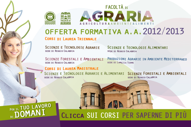 Facoltà di Agraria offerta formativa 2012/13